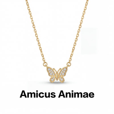AmicusAnimae满钻蝴蝶锁骨链