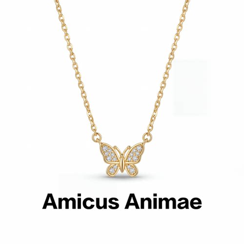 AmicusAnimae满钻蝴蝶锁骨链