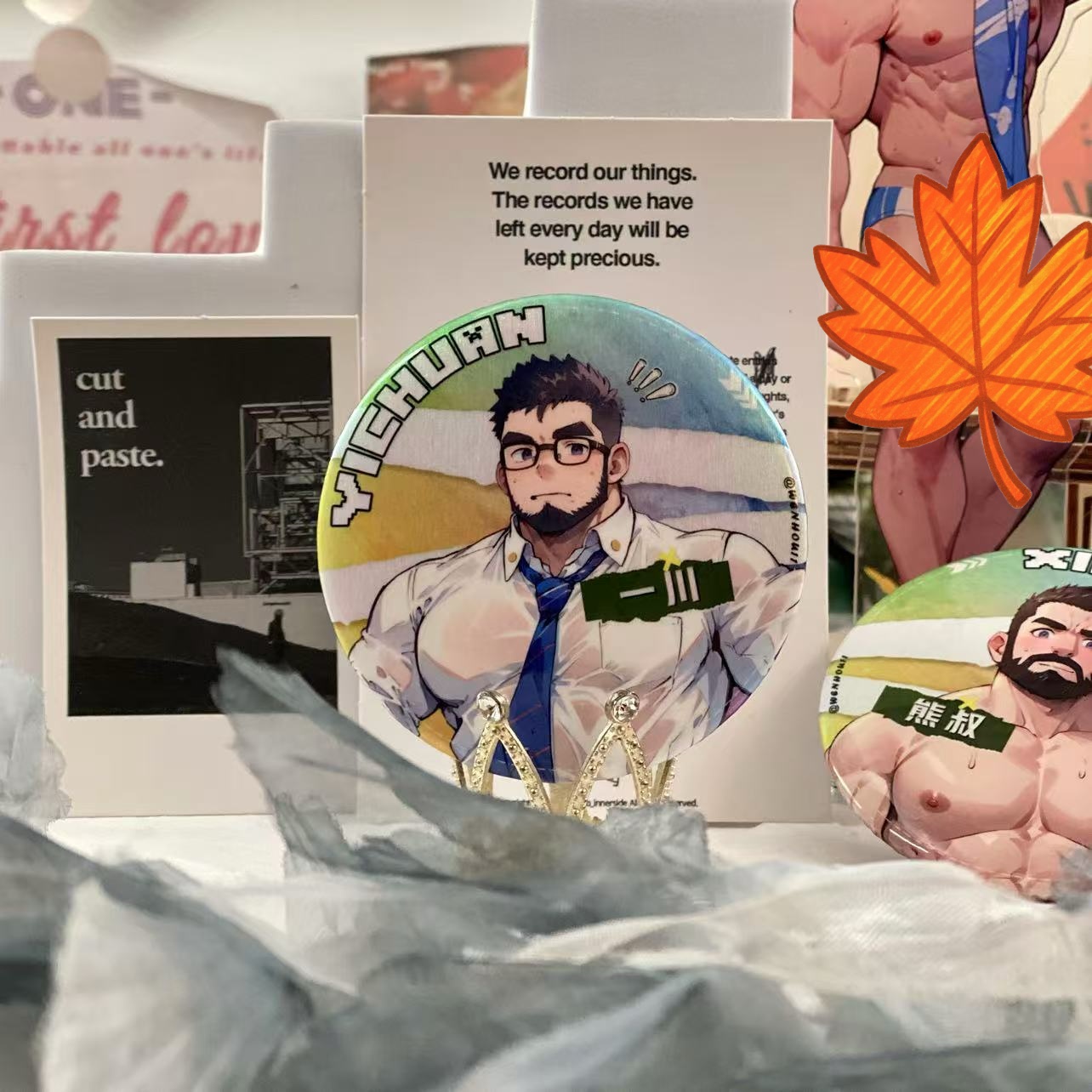 原创正版肌肉男吧唧徽章温侯十一