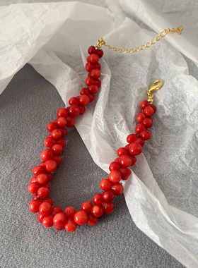 新中式红色手链复古感小众手链