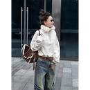 MISSKO可可欢姐秋冬立领休闲羔毛蝙蝠袖 显瘦加绒套头卫衣外套 阔版