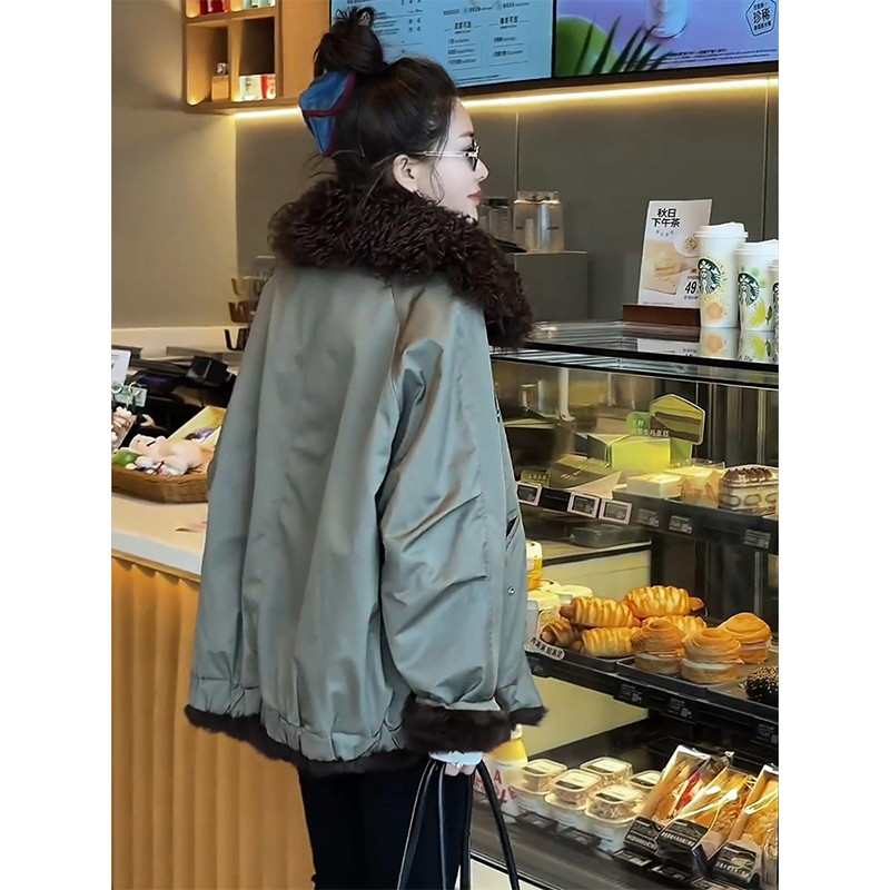 可可欢姐秋冬韩系翻毛领羊毛兔毛内胆时尚独特派克服棉衣厚外套女,女装/女士精品,棉衣/棉服,淘宝优惠券,粉丝福利购,淘宝优惠卷