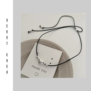 轻奢小众高级感黑绳可调节锁骨链项链H05 欢姐同款