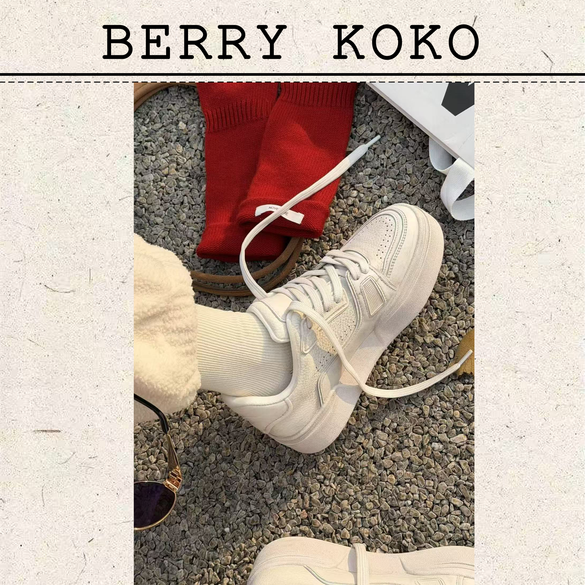 MISSKO可可欢姐冬季新款复古做旧擦色荔枝纹牛皮脏脏休闲小白鞋女,女鞋,时尚休闲鞋,淘宝优惠券,粉丝福利购,淘宝优惠卷