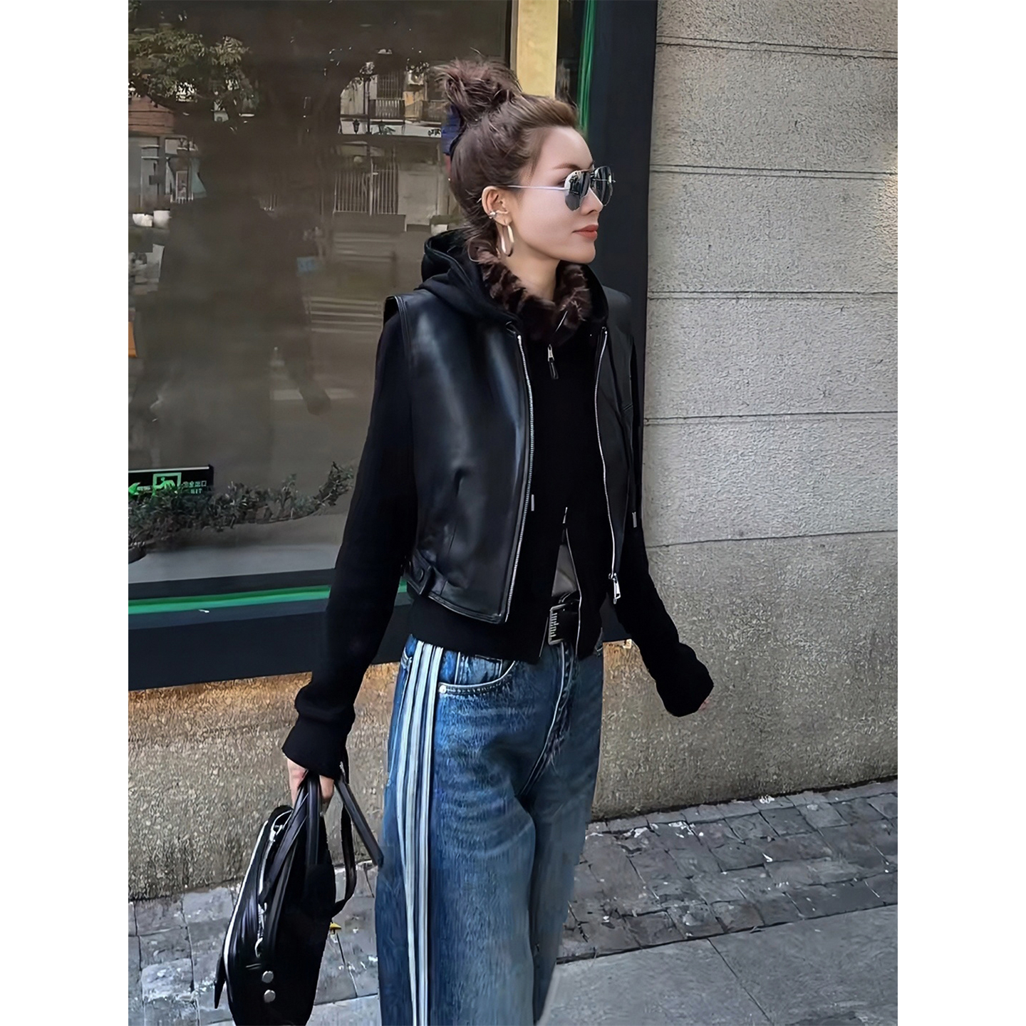 可可欢姐秋冬新款绵羊皮白鸭绒连帽显瘦小众款皮马甲上衣外套女士,女装/女士精品,马夹,淘宝优惠券,粉丝福利购,淘宝优惠卷