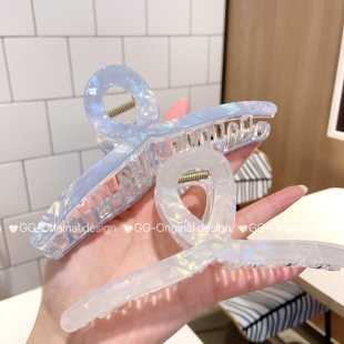 韩国人鱼姬色超级大号鲨鱼夹后脑勺气质盘发抓夹爪子发量多头饰