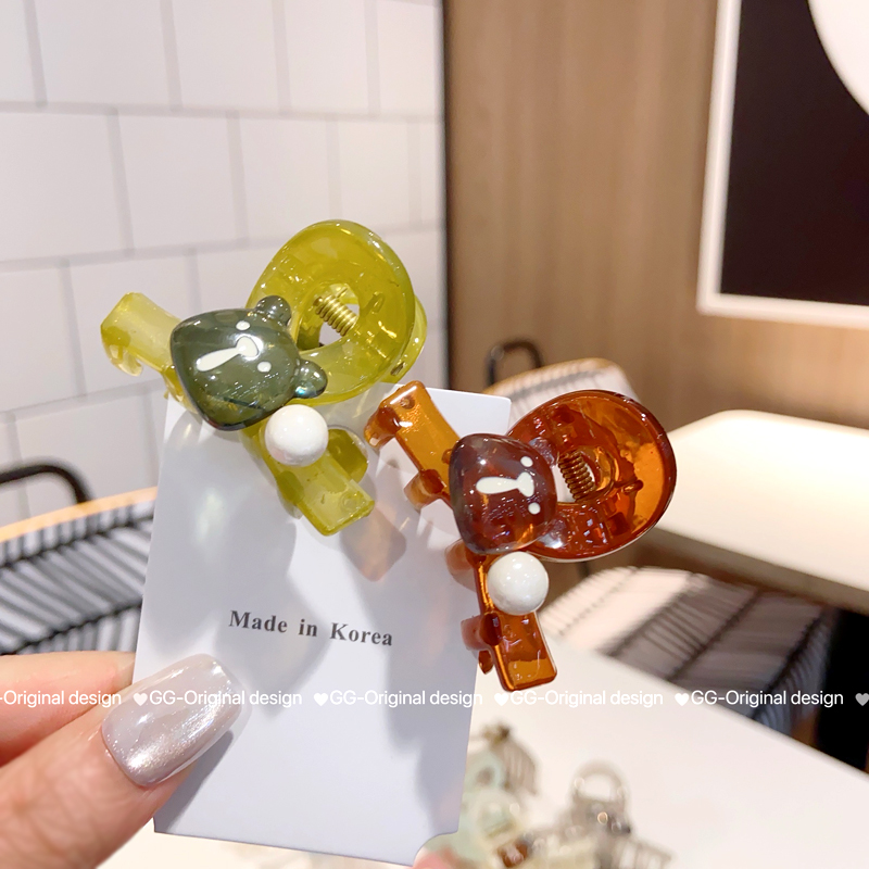 爱心侧边夏季刘海前额发卡亚克力