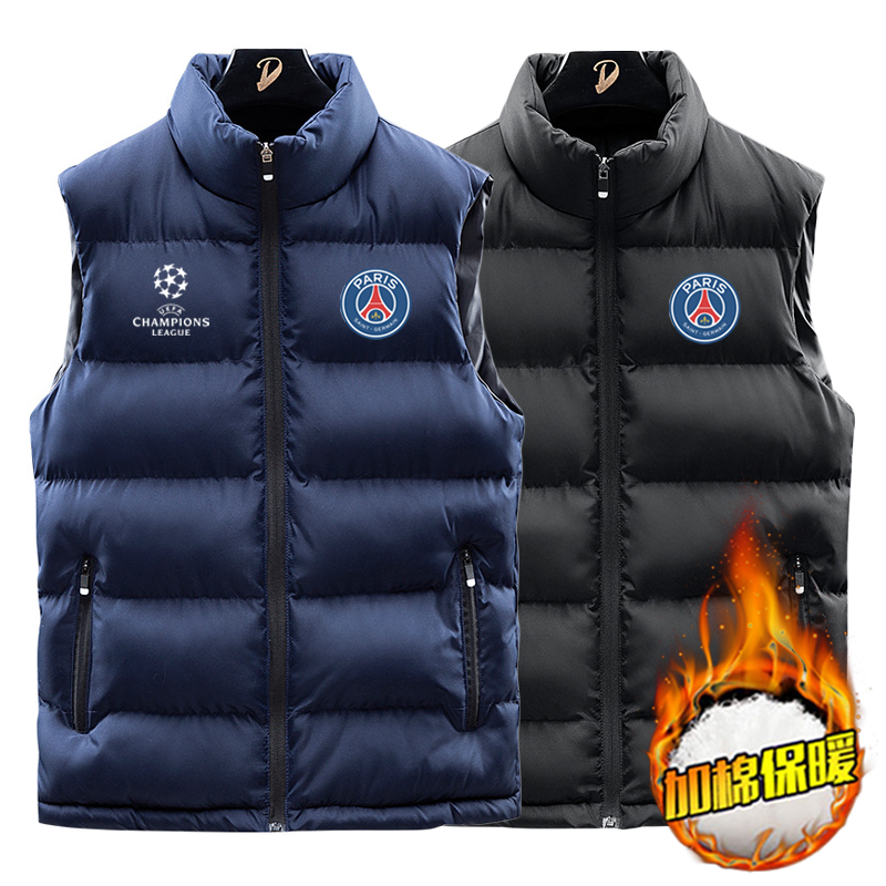 巴黎圣日耳曼运动马甲外套男冬季加棉厚训练大码开衫保暖坎肩背心,运动服/休闲服装,棉马甲,淘宝优惠券,粉丝福利购,淘宝优惠卷