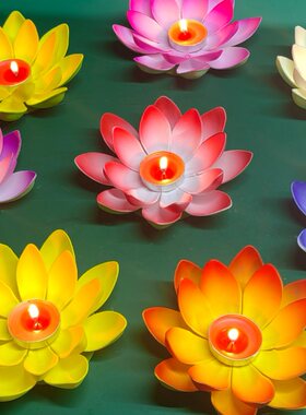 许愿灯荷花灯中元节莲花灯蜡烛