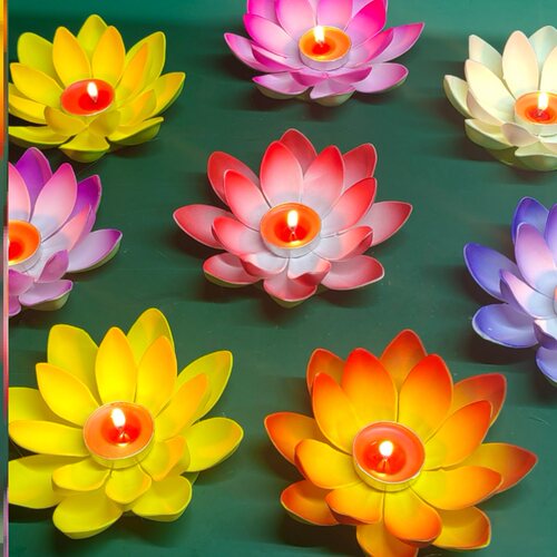 许愿灯荷花灯中元节莲花灯蜡烛