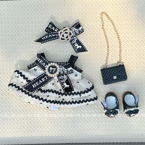 labubu公仔衣服蝴蝶结连衣裙