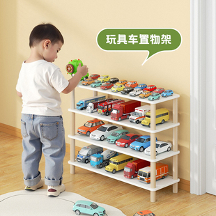 儿童玩具车收纳架实木多用置物架大容量开放客厅小汽车展示架