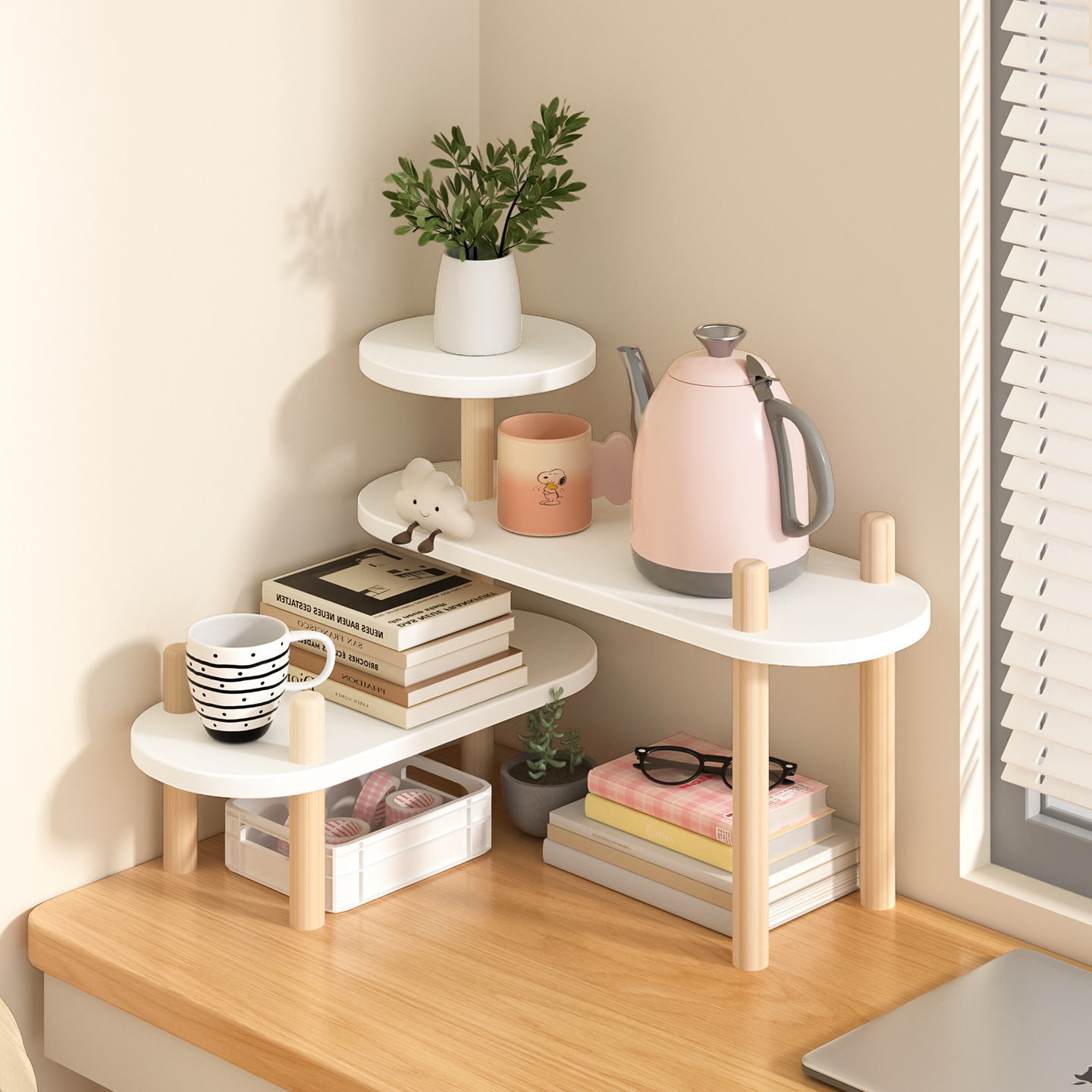 办公室桌面转角置物架