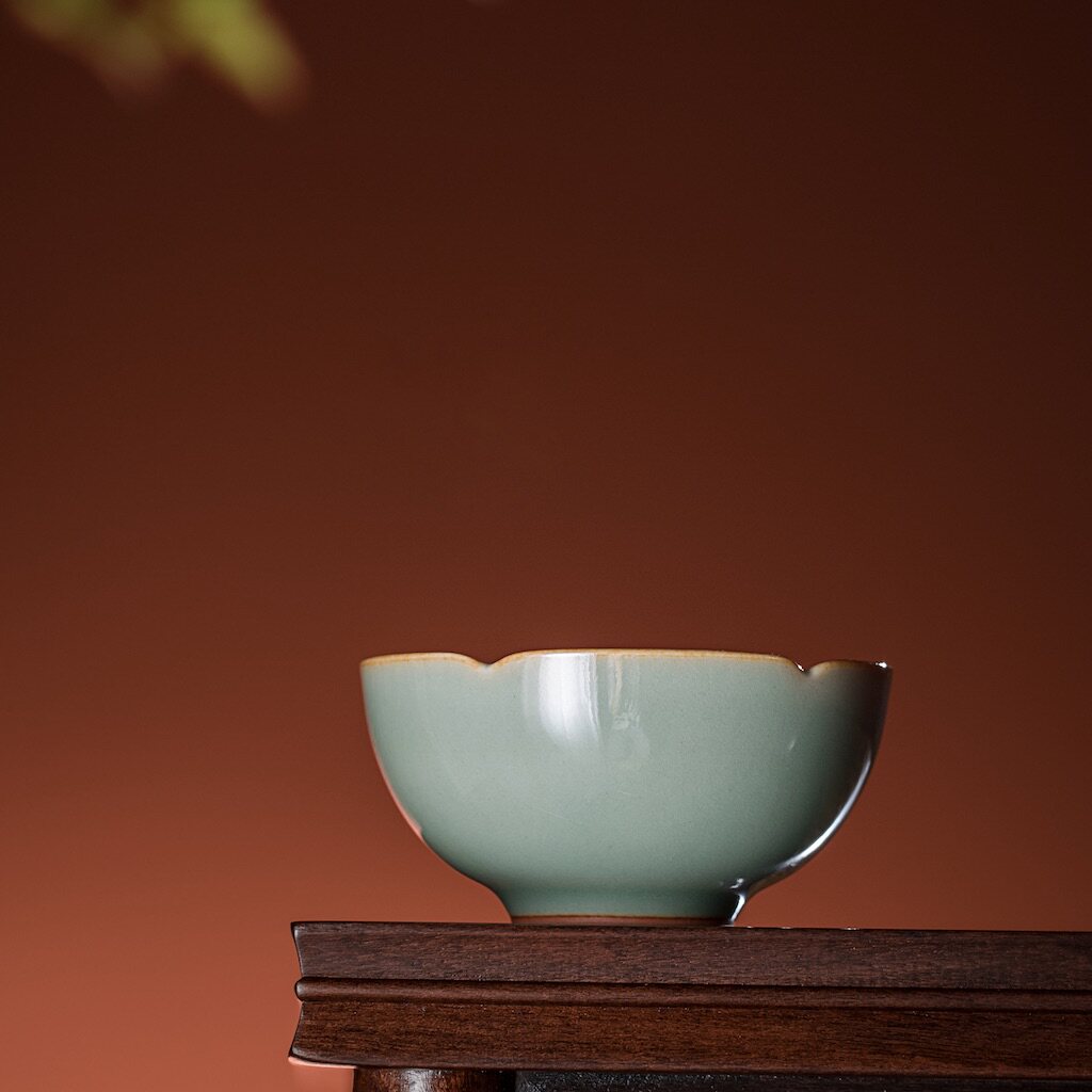 晓芳窑蔡晓芳青瓷粉青葵口杯