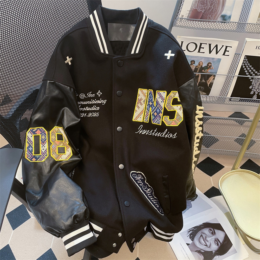 日本offcat欧美高街设计感刺绣情侣夹克外套女秋冬美式街头飞行员