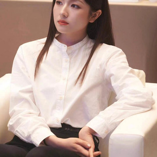 日本offcat李兰迪同款白色衬衫女2025新款设计感小众长袖衬衣上衣