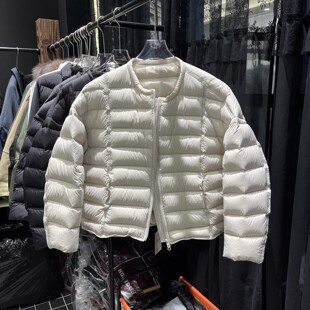 日本OFFCAT90白鸭绒短款排骨羽绒服女轻薄圆领宽松洋气25新款外套