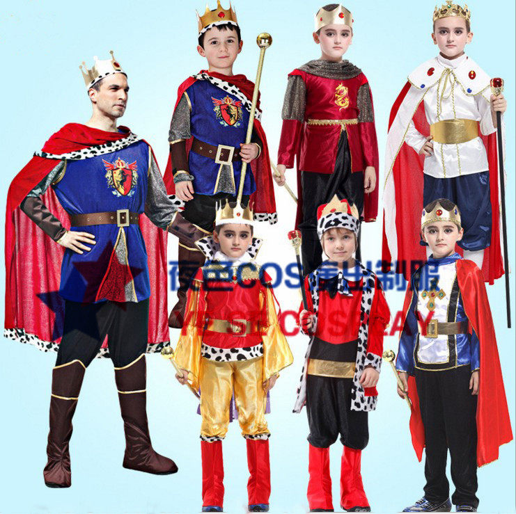 万圣节儿童国王亲子服装男圣诞节cosplay化妆舞会表演服角色扮演