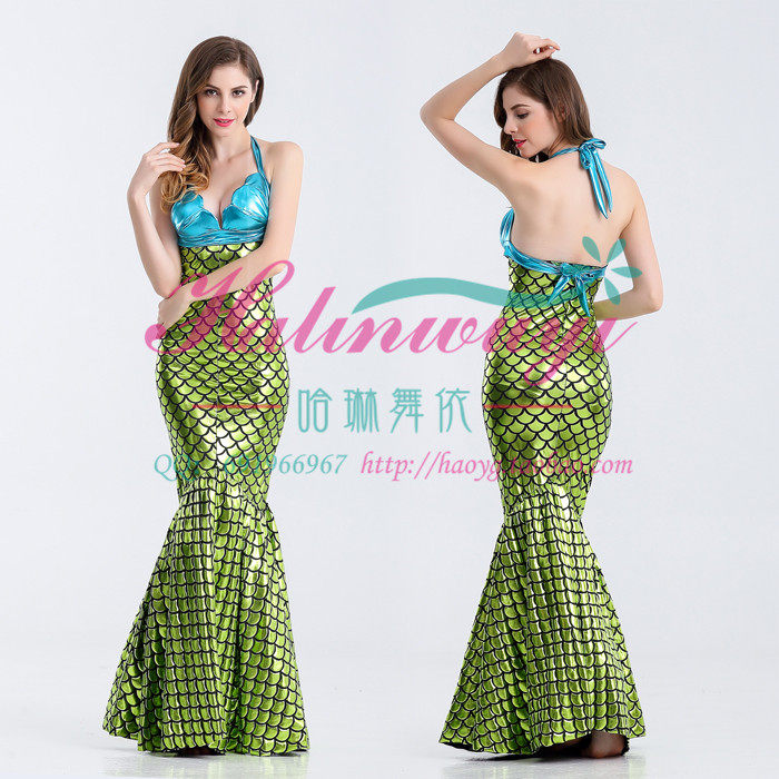 万圣节美人鱼角色扮演服Cosplay服装酒店主持人晚礼服燕尾裙礼服