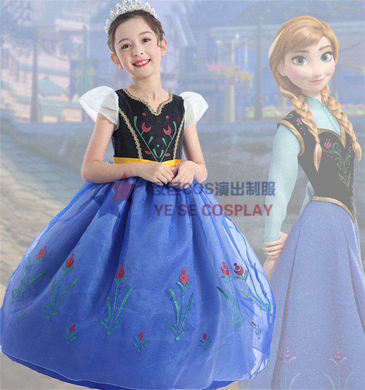 万圣节冰雪奇缘公主裙儿童演出服女童礼服连衣裙安娜迪士尼艾莎