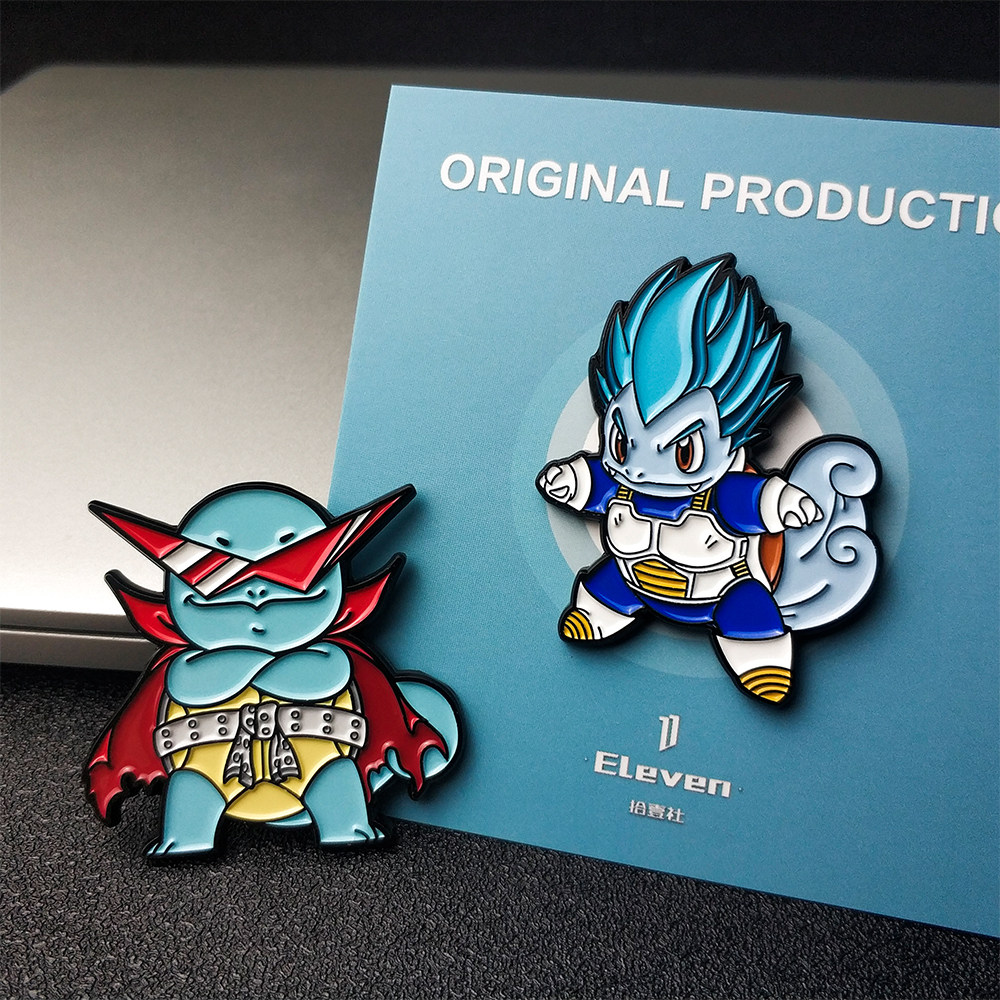 eleven原创宠物小精灵恶搞胸针口袋妖怪杰尼龟徽章ins潮流饰品pin