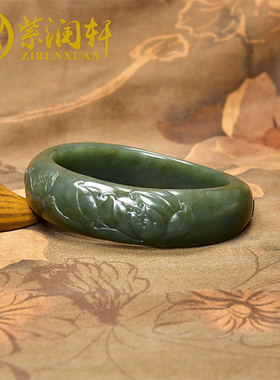 和田玉青玉沙枣青籽料手镯