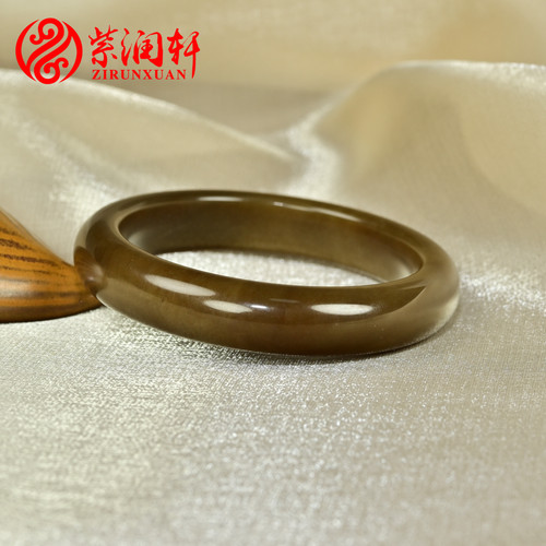 和田玉红糖玉手镯且末料中宽玉镯