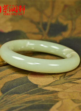 和田玉浅黄手镯黄口若羌料亚圆条