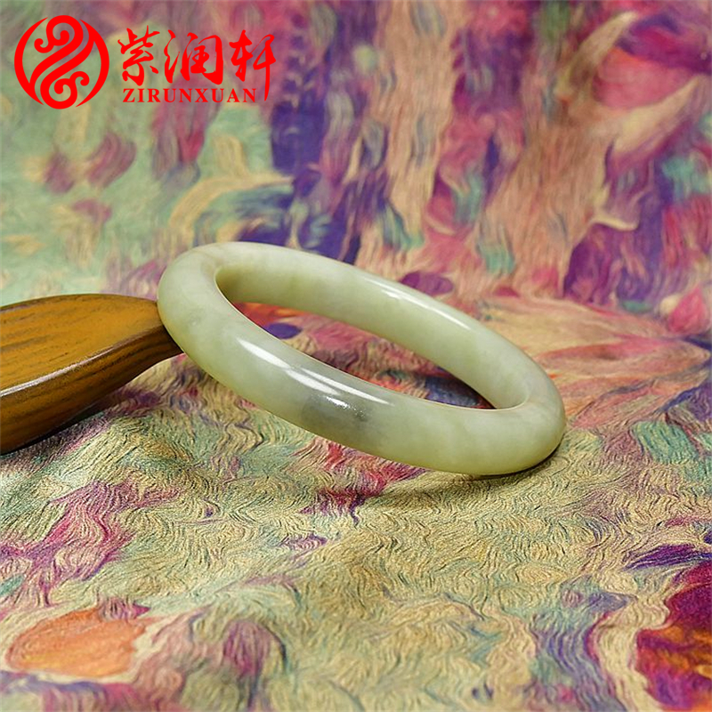 和田玉暖青白玉手镯且末料
