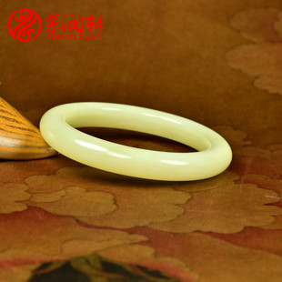 紫润轩新疆和田玉黄玉手镯若羌黄口料鸡油黄55MM泥鳅背老料传家级