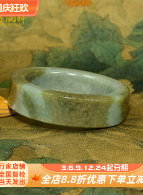 和田玉糖青玉籽料手镯聚糖方条