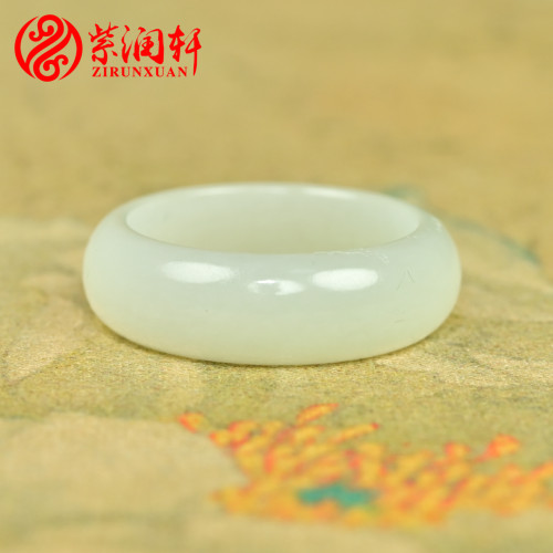 和田玉白玉戒指且末料羊脂级素面