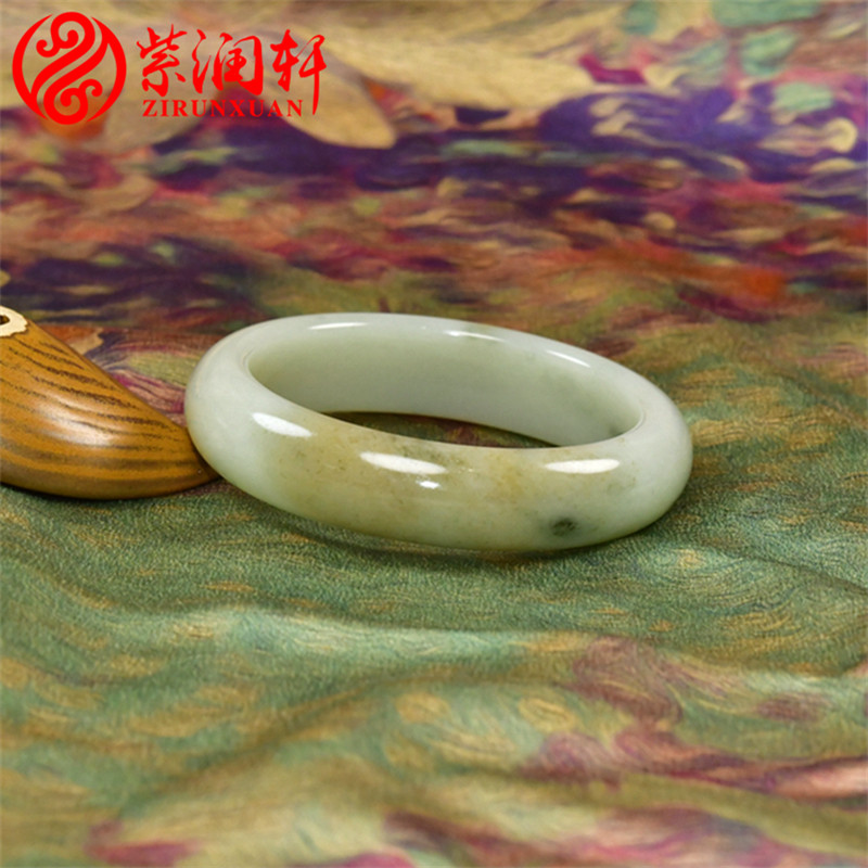 已结缘新疆和田玉糖青白翠青三色手镯老熟飘翠亚光59 5MM传家级