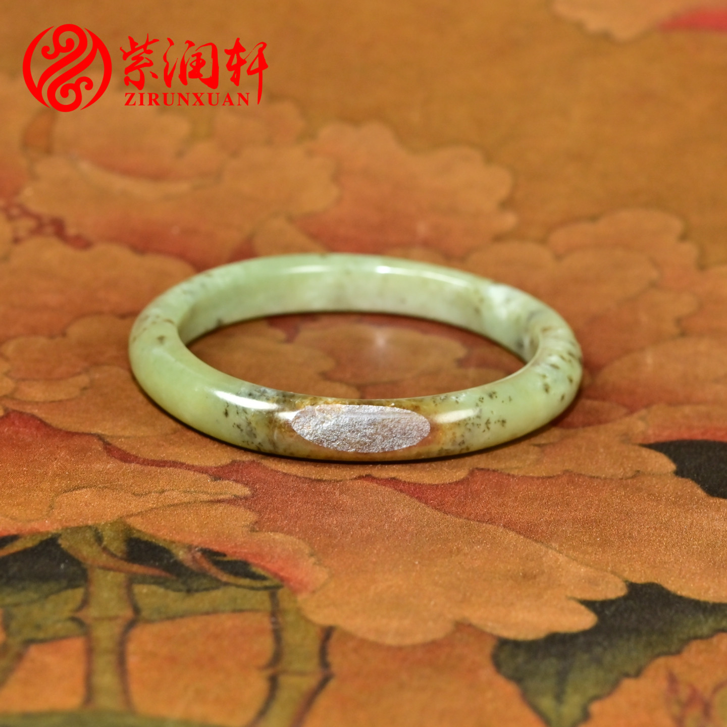 紫润轩新疆和田玉沙枣青籽料贵妃手镯61MM聚枣红皮大圈放漏收藏级