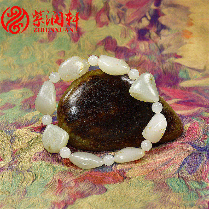 和田玉白玉籽料独籽原石手串