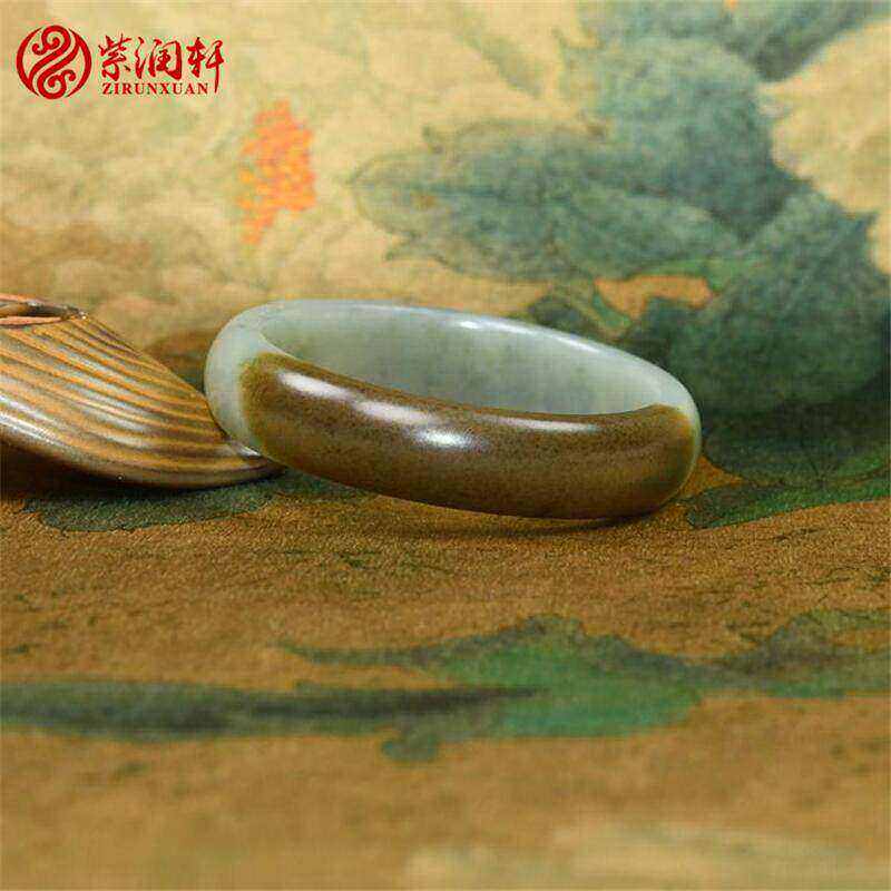 紫润轩新疆和田玉糖青白手镯且末料双色闪青花水墨玉镯60MM收藏级