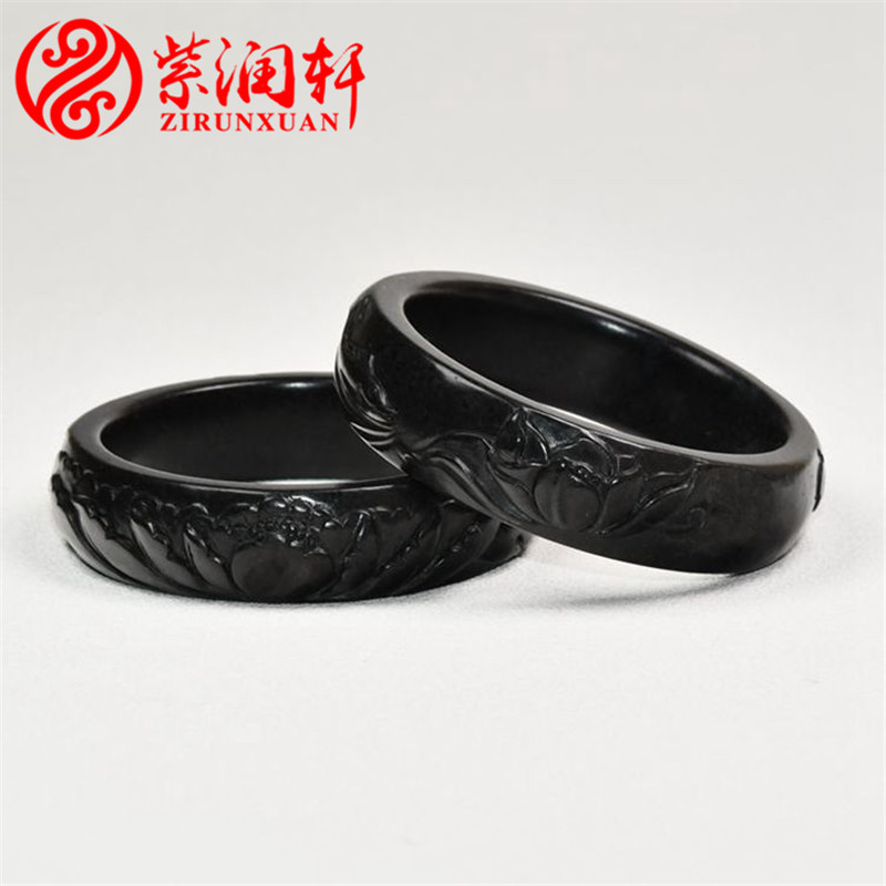 紫润轩和田玉留皮肥厚珍品手镯