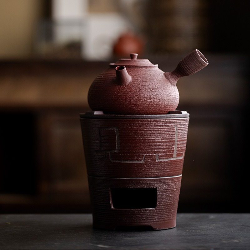 复古围炉煮茶粗陶碳炉套装功夫茶具烧水炉子茶壶风炉日式陶泥炉子