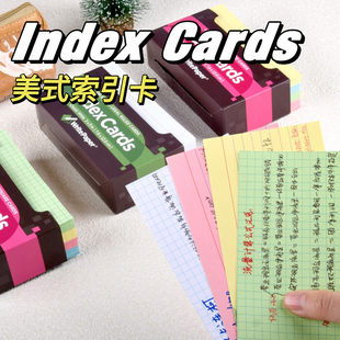 凯萨美式ins风索引卡高颜值单词记忆卡复古学习卡考研盒装便签本