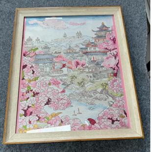 【CC905-山寺桃花】十字绣2024新款线绣客厅竖版风景