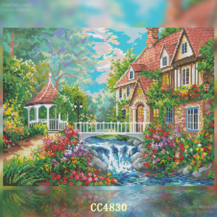 【CC4830-桥边别墅】十字绣2026新款客厅餐厅简单新手