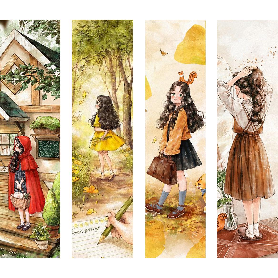 CK41【4个一套】森林女孩系列20*5CM长宽针吸十字绣2022新款