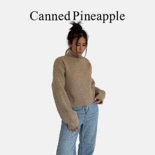 保暖慵懒风高领套头毛衣女外穿秋冬高级感加厚软糯针织衫短款上衣