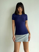 自制高弹力裸感面膜欧美性感收腰基础正肩T恤修身 短袖 女夏修451