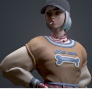 手办白模gk白胚潮女孩拼装高精3d打印gk白模练手白模手办树脂白模