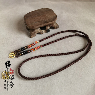 3mm手编茶晶五彩线泰国佛牌吊坠挂绳男女情侣挂脖黄金翡翠高档绳