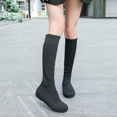 套筒时装靴平底瘦瘦靴休闲