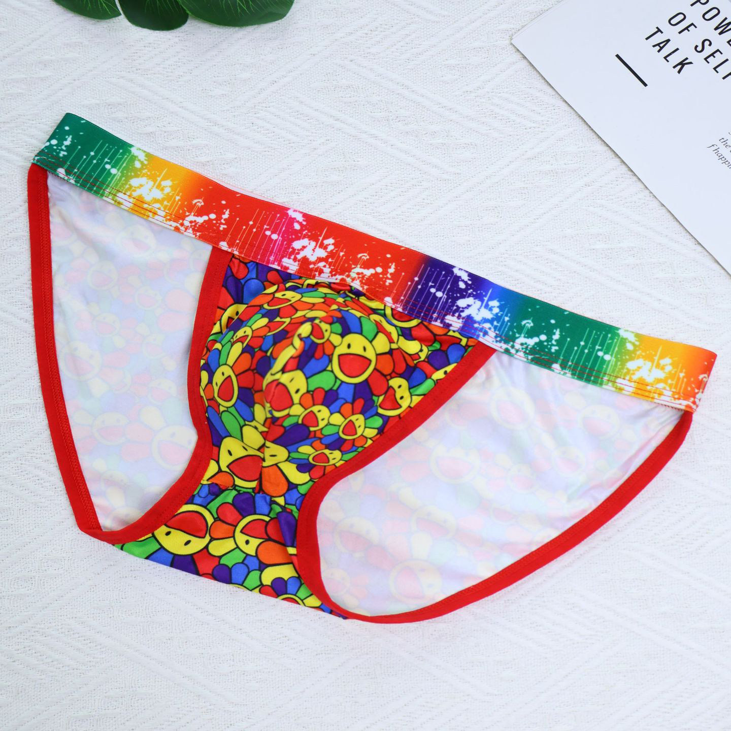 彩虹内裤男士低腰性感印花薄款卡通三角裤高叉U凸弹力速干短裤头,女士内衣/男士内衣/家居服,男三角内裤,淘宝优惠券,粉丝福利购,淘宝优惠卷