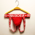 男士双丁内裤性感低腰舒适纯棉U凸囊袋提臀丁字裤男镂空运动裤衩