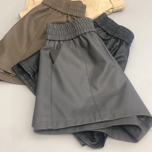 好面料皮短裤早秋冬季女大码阔腿A字版百搭显瘦打底外穿遮臀靴裤